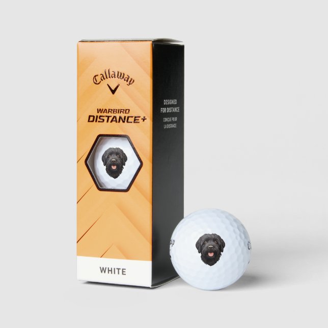 Balles De Golf Labradoodle Chien noir (Emballage)