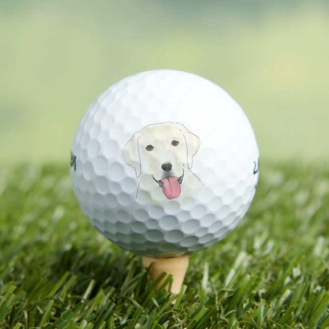 Balles De Golf Labrador blanc personnalisé (T-shirt Insitu)