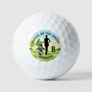 Balles De Golf Lady Golfer Golf Course Nom personnalisé Monogramm