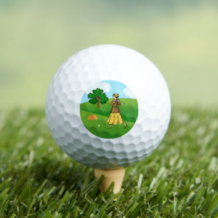Balles De Golf Lady Golfer se prépare à partir