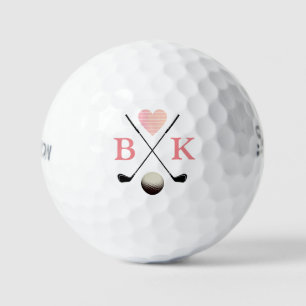Balles De Golf Lady Golfer Stylishly Rose Monogrammed Feminine