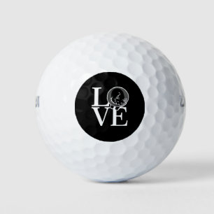 Balles De Golf L'amour du chat sur le noir