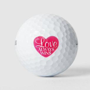 Balles De Golf L'amour du coeur rose gagne toujours