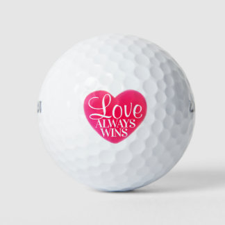 Balles De Golf L'amour du coeur rose gagne toujours