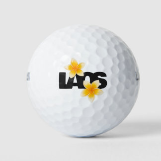 Balles De Golf Laos Amour Fleur de Frangipanier Jaune et Noir