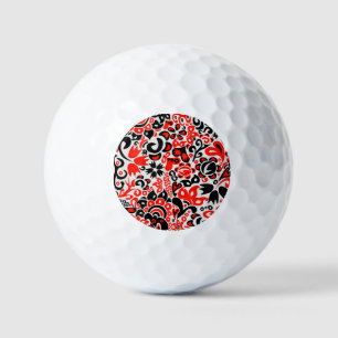 Balles De Golf L'art populaire ukrainien motif floral abstact