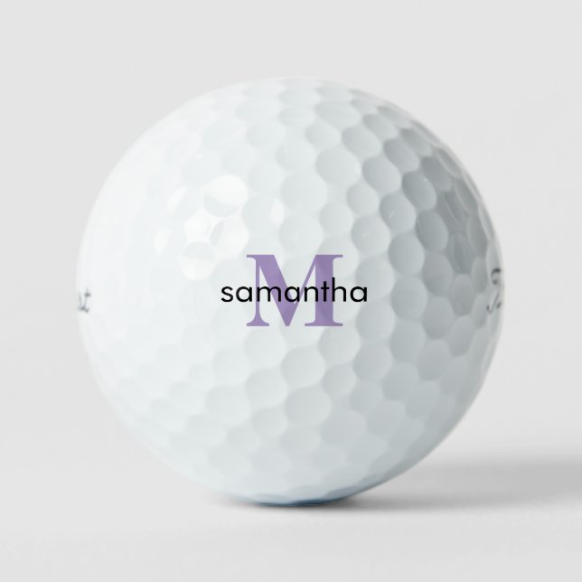 Balles De Golf Lavande personnalisée Titleist Monogramme Pro VI (Recto)