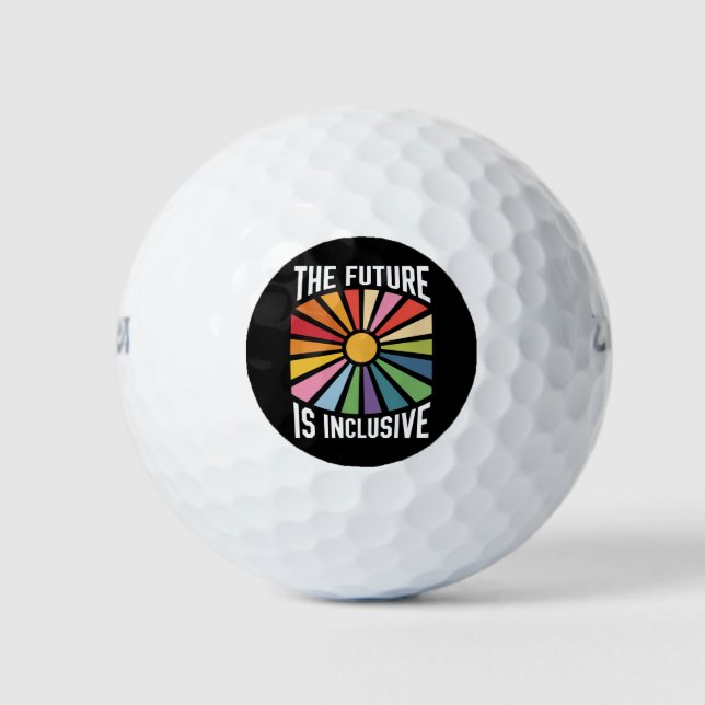 Balles De Golf L'avenir est inclusif Rainbow Pride droits trans (Devant)