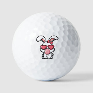 Balles De Golf layful Kawaii Rabbit with Bubblegum Bubble