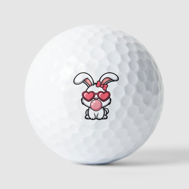 Balles De Golf layful Kawaii Rabbit with Bubblegum Bubble (Recto)