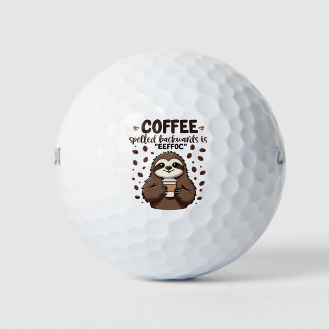 Balles De Golf Le café épelé vers l'arrière est eeffoC Caffeine S (Devant)