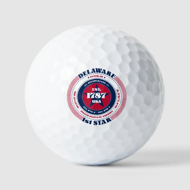 Balles De Golf Le Delaware Stathood Patriotic Gift Golf Balls (Recto)