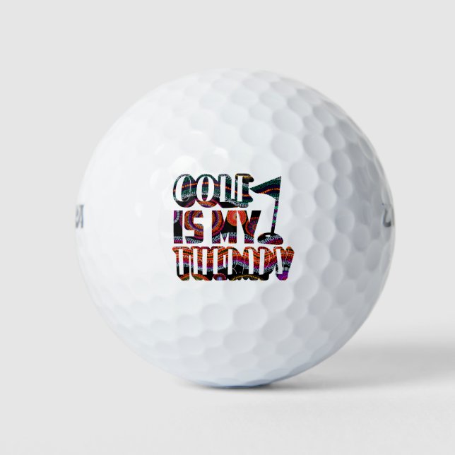 Balles De Golf Le Golf Est Ma Thérapie La Typographie Drôle Sayin (Devant)