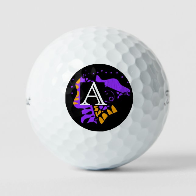Balles De Golf Le nid d’oiseaux - Lettre initiale personnalisée A (Recto)