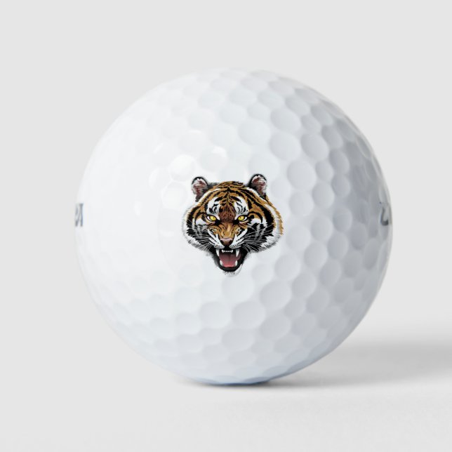 Balles De Golf Le visage du Tiger Roar (Devant)