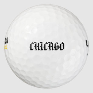 Balles De Golf Les Amateurs De Golf De Chicago Noir Et Blanc
