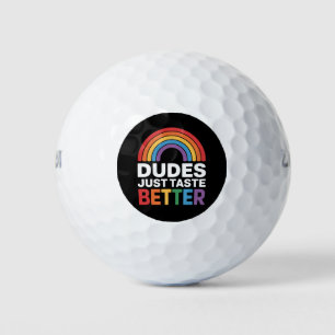 Balles De Golf Les mecs Goûtent Mieux Drôle Gay Rainbow LGBTQ