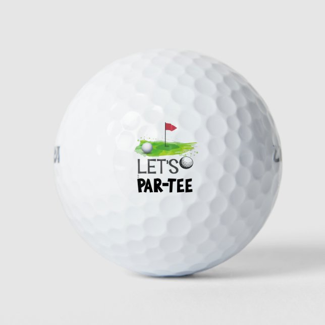 Balles De Golf Let's Par Tee avec drapeau de golf (Devant)