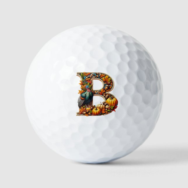 Balles De Golf Letter B in Thanksgiving style (Recto)