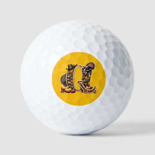Balles De Golf Letter Q Thanksgiving style turkey  (Recto)
