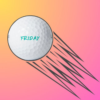 Balles De Golf Lettering Design ‘Friday’ en Turquoise