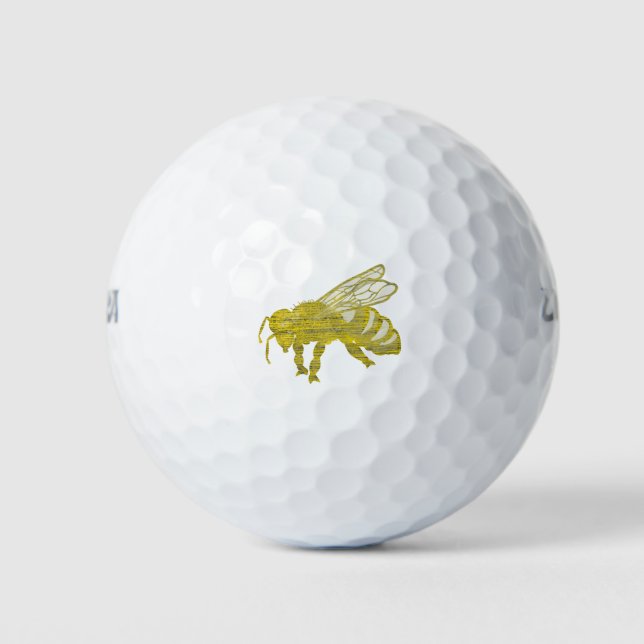 Balles De Golf Letterpress Bee (Devant)
