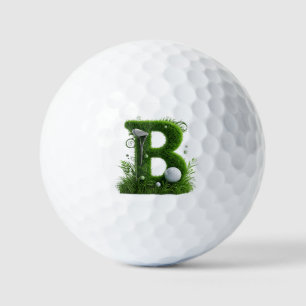 Balles De Golf Lettre B Herbe Verte Avec Clubs De Golf : Sport, N