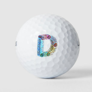 Balles De Golf Lettre en gras monogramme D