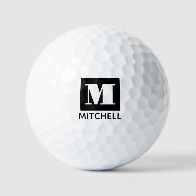 Balles De Golf Lettre initiale en gras personnalisé Nom du monogr (Recto)