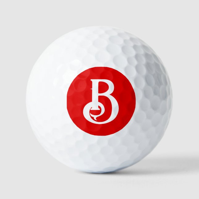 Balles De Golf LETTRE INITIALE MONOMOBILE ROUGE BLANC Classique (Recto)