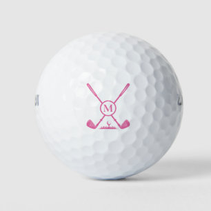 Balles De Golf Lettre monogramme Golf Club Rose moderne