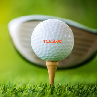 Balles De Golf Lettres design mardi en orange