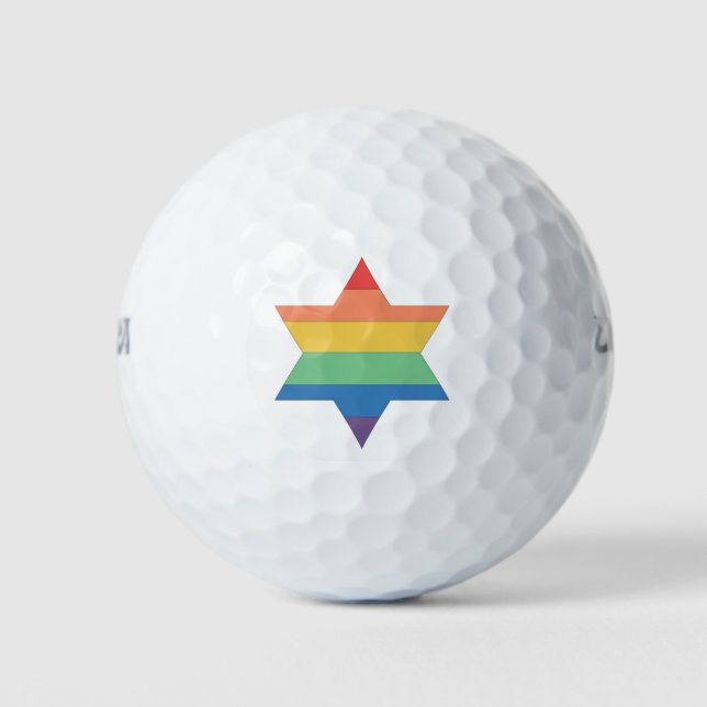 Balles De Golf LGBTQ Rainbow Jewish Star golf alls (Devant)
