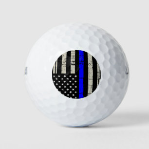 Balles De Golf Ligne Bleue Drapeau Soutien de la police américain