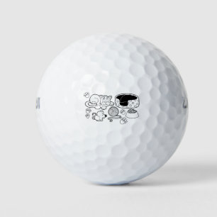 Balles De Golf Line Art Animals Cats Dogs Mouse Pet Cat Bed