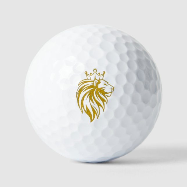Balles De Golf Lion Avec Couronne - Style Or 2 (Recto)