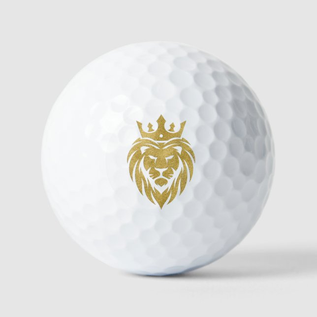 Balles De Golf Lion Avec Couronne - Style Or 3 (Recto)