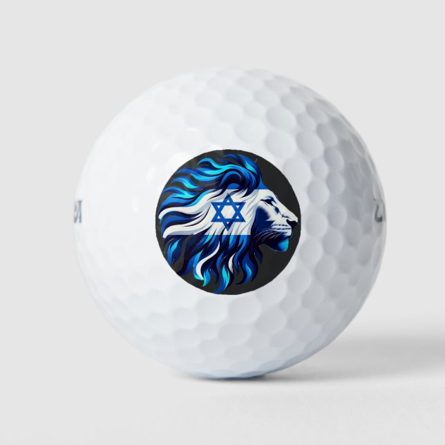 Balles De Golf Lion bleu majestueux de Juda avec Étoile de David (Devant)