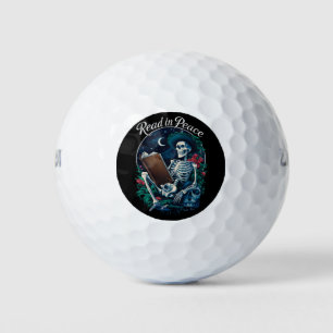 Balles De Golf Lire en paix squelette amateur de livre bibliophil