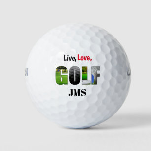 Balles De Golf Live Love Golf Monogramme