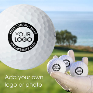 Balles De Golf Logo d'entreprise personnalisé Nom noir blanc prom