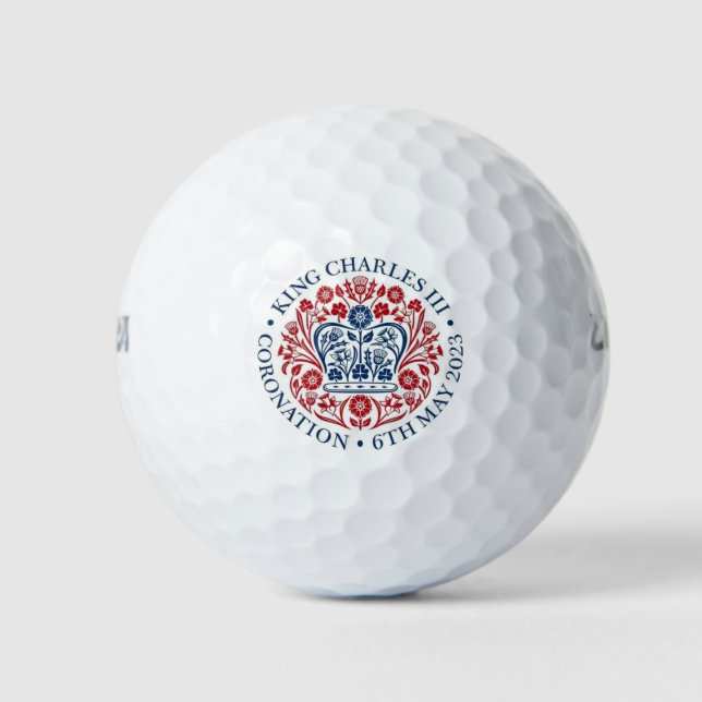 Balles De Golf Logo du couronnement King Charles III (Devant)