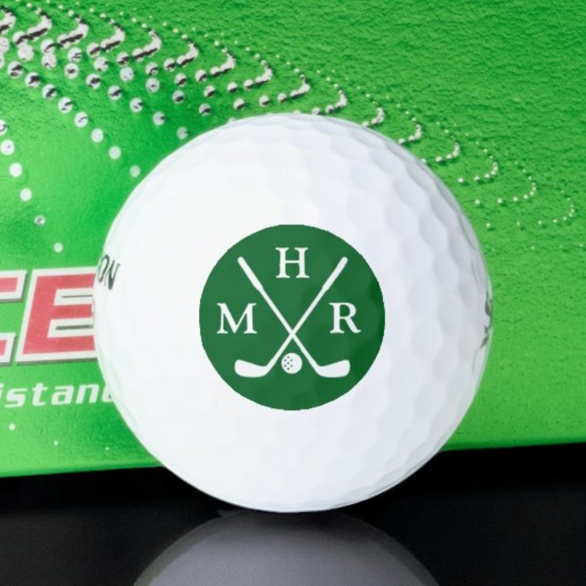 Balles De Golf Logo élégant de Golfers Forest Green (Créateur téléchargé)