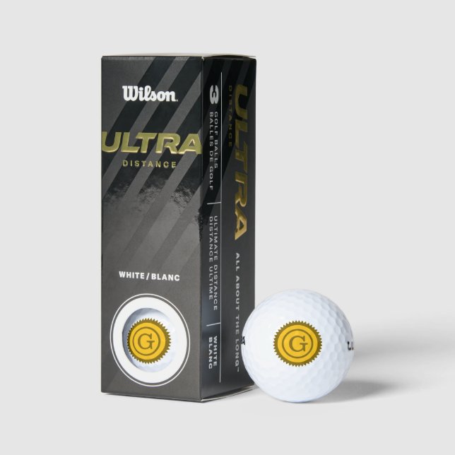 Balles De Golf Logo monogramme personnalisé emblème Boules de gol (Emballage)
