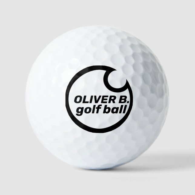Balles De Golf Logo noir moderne (Recto)