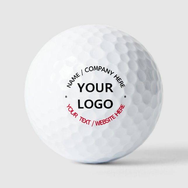 Balles De Golf Logo personnalisé et timbres texte Modèle de boule (Recto)