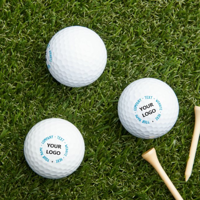 Balles De Golf Logo personnalisé et timbres texte Modèle de boule (Herbe in situ)