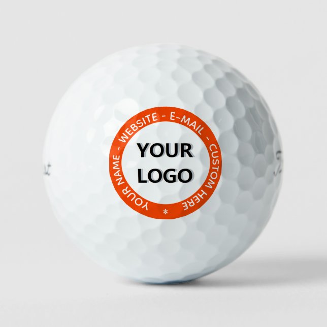 Balles De Golf Logo personnalisé Texte Timbres Golf Balls Modèle (Recto)