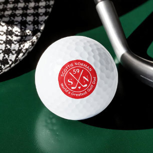 Balles De Golf Logo rouge 'Le plus grand papa de golf du monde'