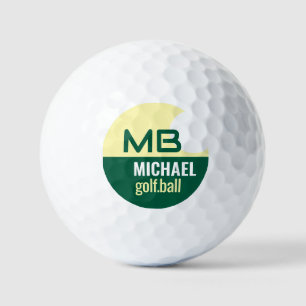 Balles De Golf Logo vert moderne (nom avec initiales)